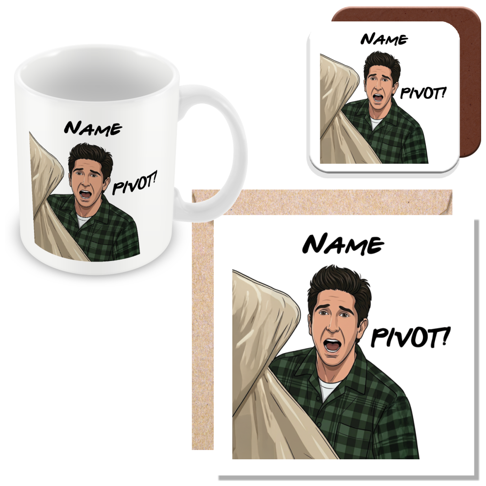 Ross Quote Mug - Optional Black or Purple Handle, Coaster and Card