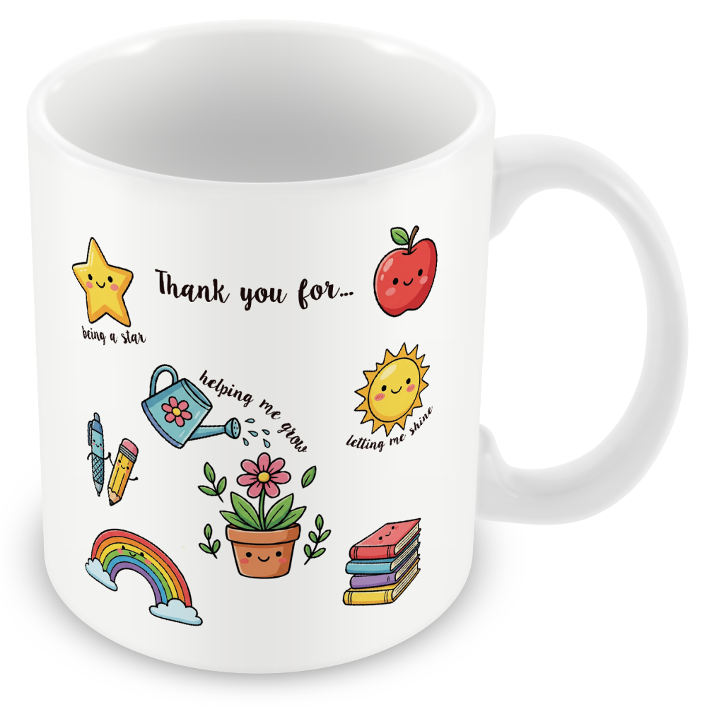Personalised Teacher Mug – Double-Sided, Add Teacher & Child's Name