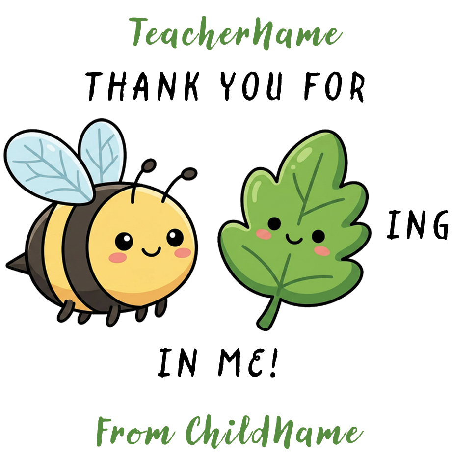 Personalised Funny Teacher Mug – Bee-Leafing in Me