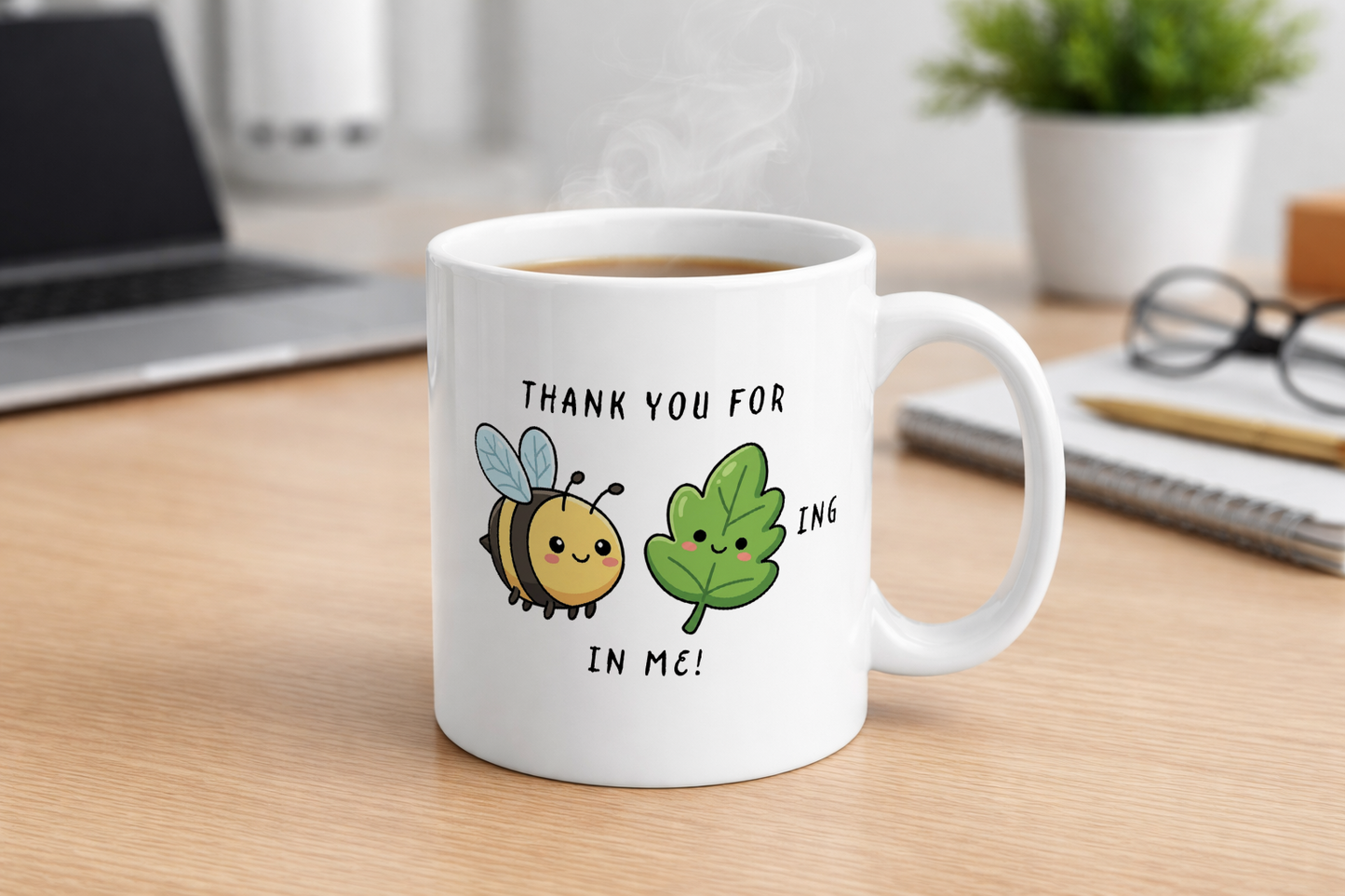 Personalised Funny Teacher Mug – Bee-Leafing in Me