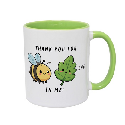 Personalised Funny Teacher Mug – Bee-Leafing in Me