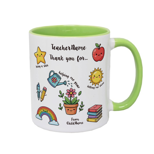 Personalised Teacher Mug – Double-Sided, Add Teacher & Child's Name