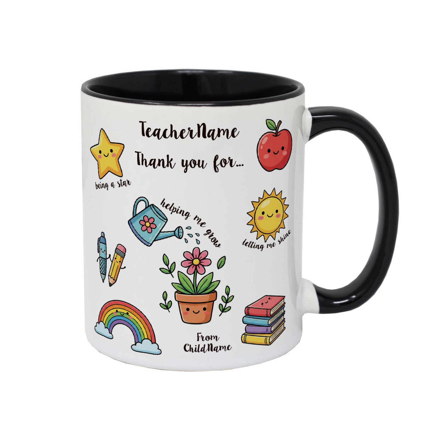 Personalised Teacher Mug – Double-Sided, Add Teacher & Child's Name