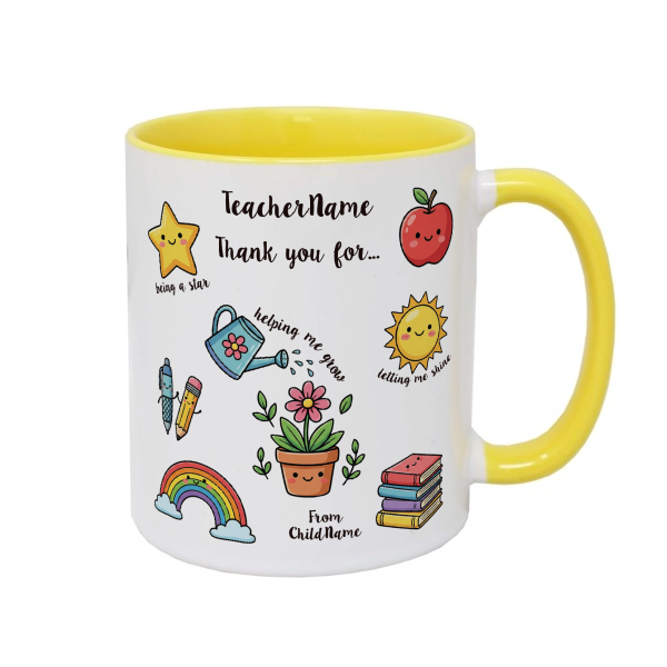 Personalised Teacher Mug – Double-Sided, Add Teacher & Child's Name