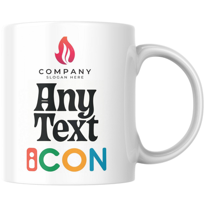 Personalised Mug or Coaster Any Text or Photo Printed Design Brand Logo