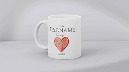 Personalised This Dad Belongs To Mug for Dads