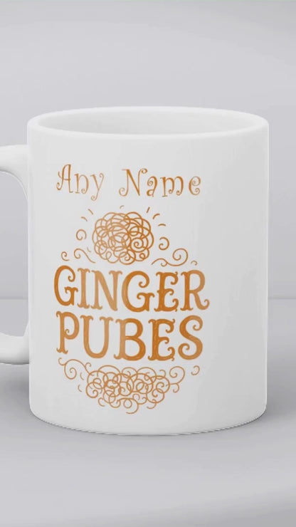 Ginger Pubes - Personalised Mug Gift - for Curly Ginger Friends or Strawberry Blonde Colleagues Family - for Women, Men or Office Co-Workers