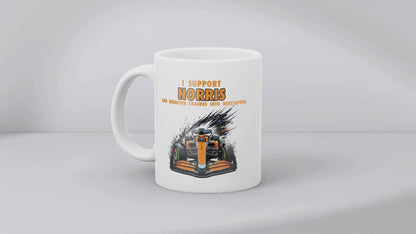 Lando Norris Relationship Status and Supporter Mugs - Optional Name, Handle Colour, Coaster and Card