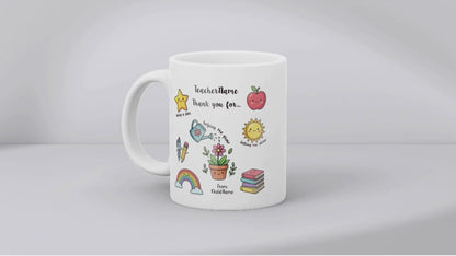 Personalised Teacher Mug – Double-Sided, Add Teacher & Child's Name