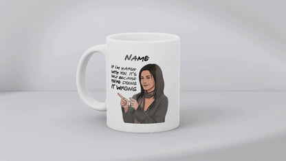 Monica Quote Mug - Optional Black or Purple Handle, Coaster and Card