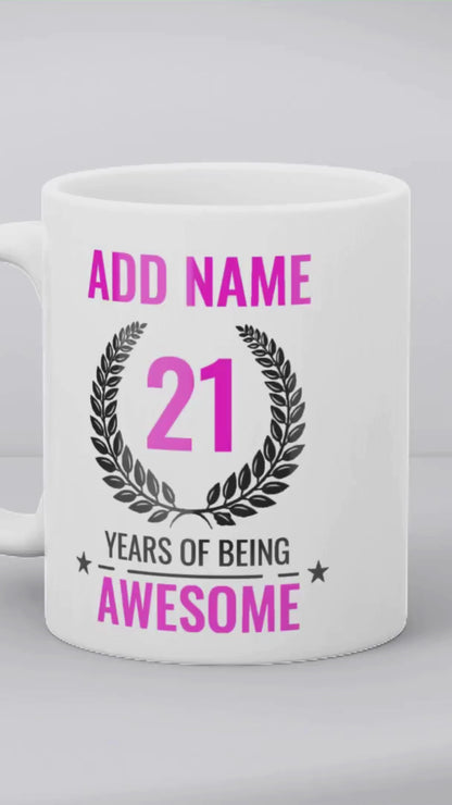 Personalised 21 Years of Being Awesome Gift - Awesome 21st Birthday Present