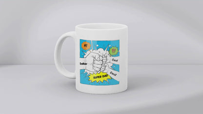 Personalised Dad Fist Bump Comic Style Mug for Dads